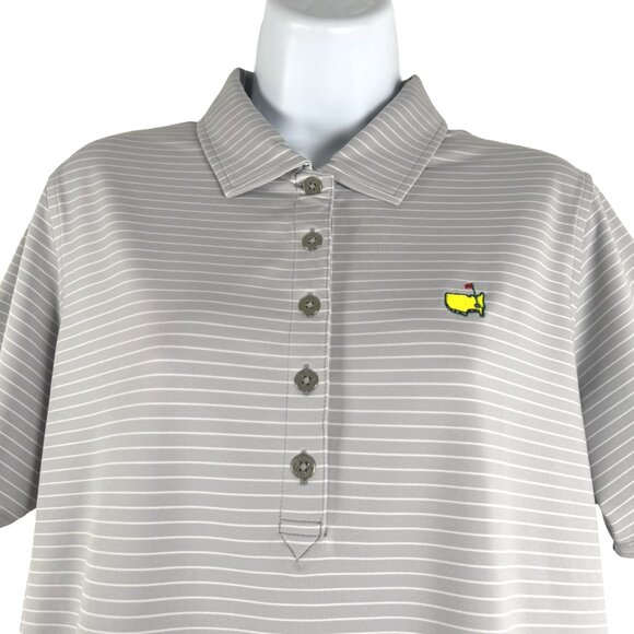 Magnolia Lane Tech‎ Masters Polo Shirt Womens Large Gray Striped NWT TP-3405 - Picture 3 of 11